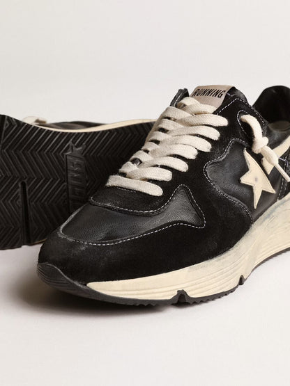Running Sole femme en nappa et daim noirs