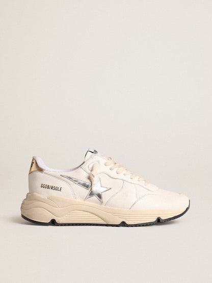 Running Sole en cuir nappa avec étoile argentée et contrefort en cuir doré